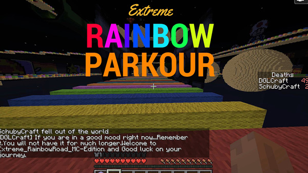 Extreme Rainbow Road Parkour by DGLCraft